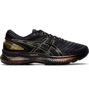 ASICS Men’s Gel Nimbus 22 Platinum Pure Gold Running Shoe Size 12